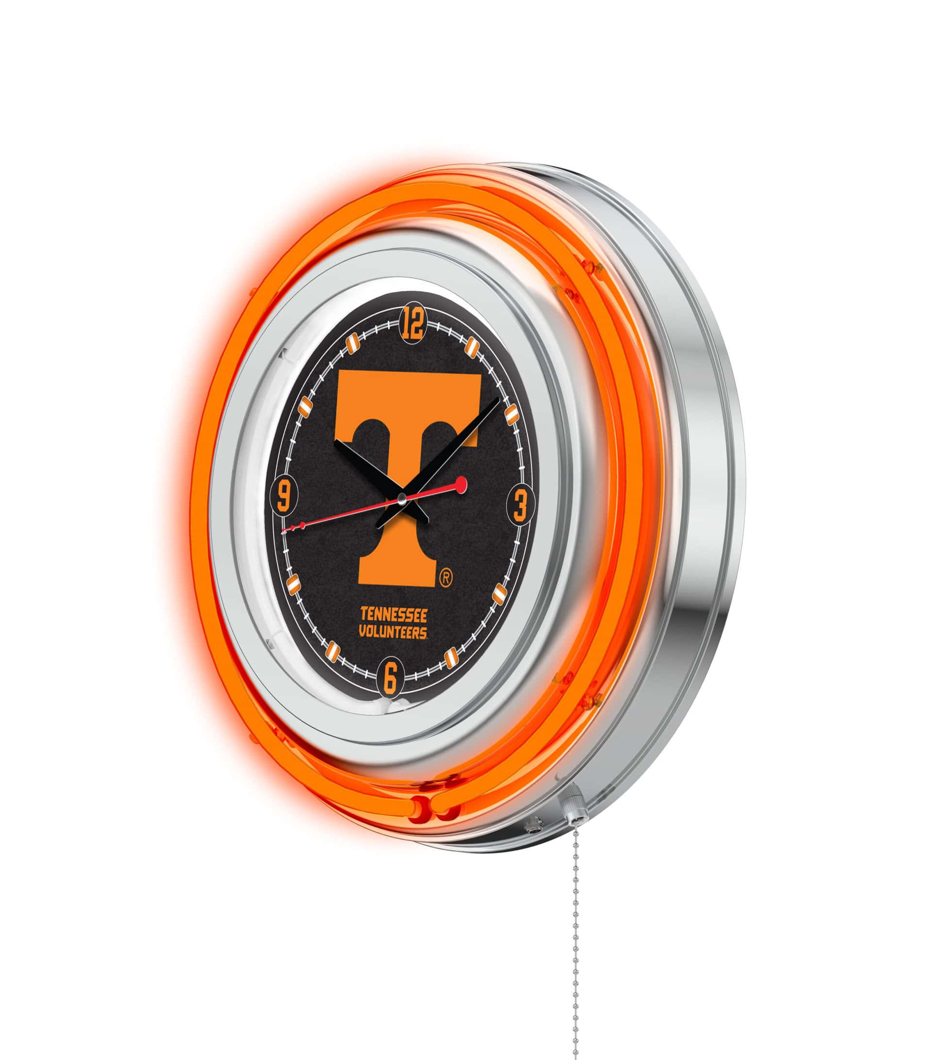 University of Tennessee 15-Inch Neon Logo Clock in Chrome 7 University of Tennessee 15-Inch Neon Logo Clock in Chrome