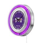 Texas Christian University 15-Inch Neon Logo Clock in Chrome