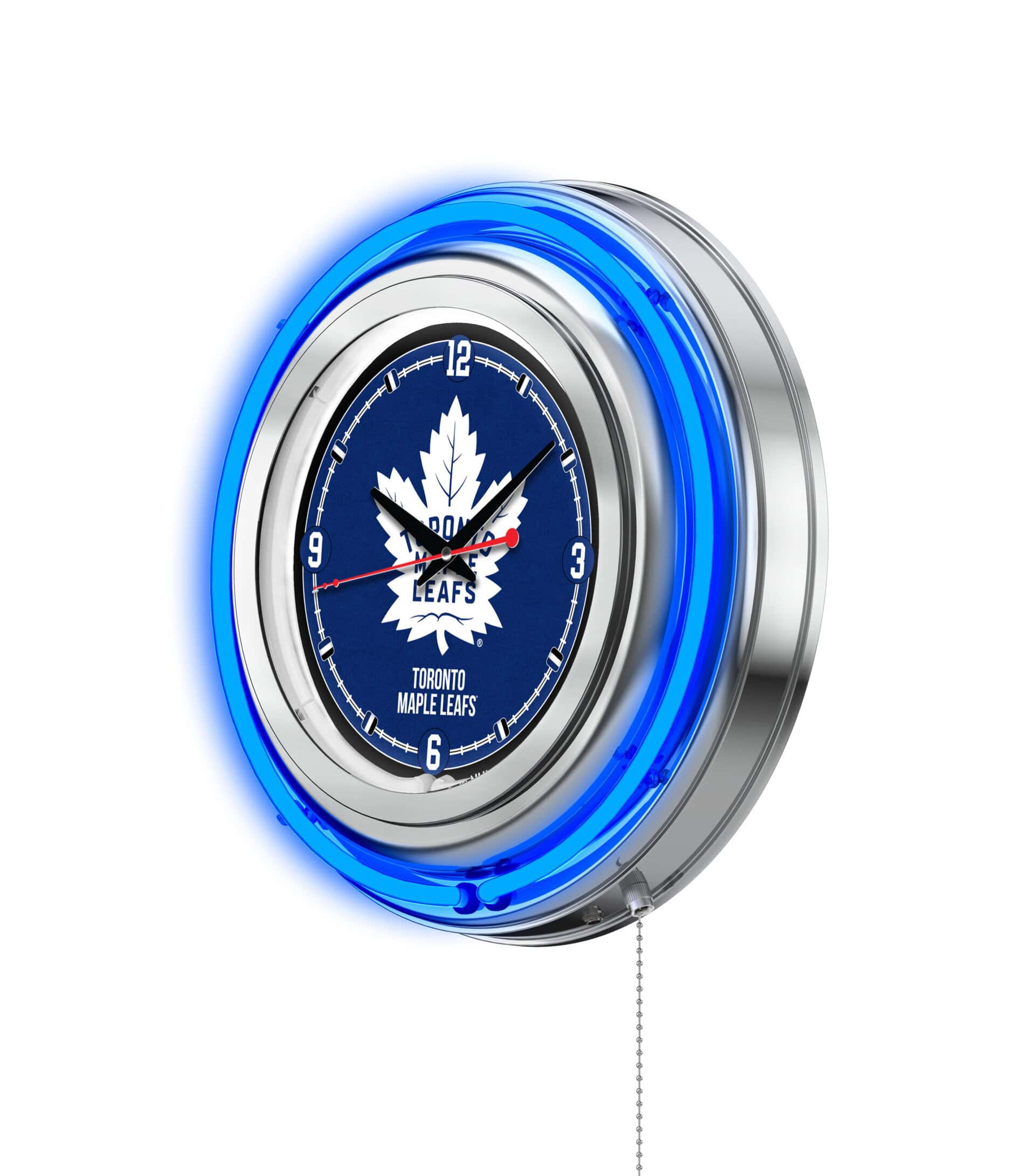 Toronto Maple Leafs 15-Inch Neon Logo Clock in Chrome 7 Toronto Maple Leafs 15-Inch Neon Logo Clock in Chrome