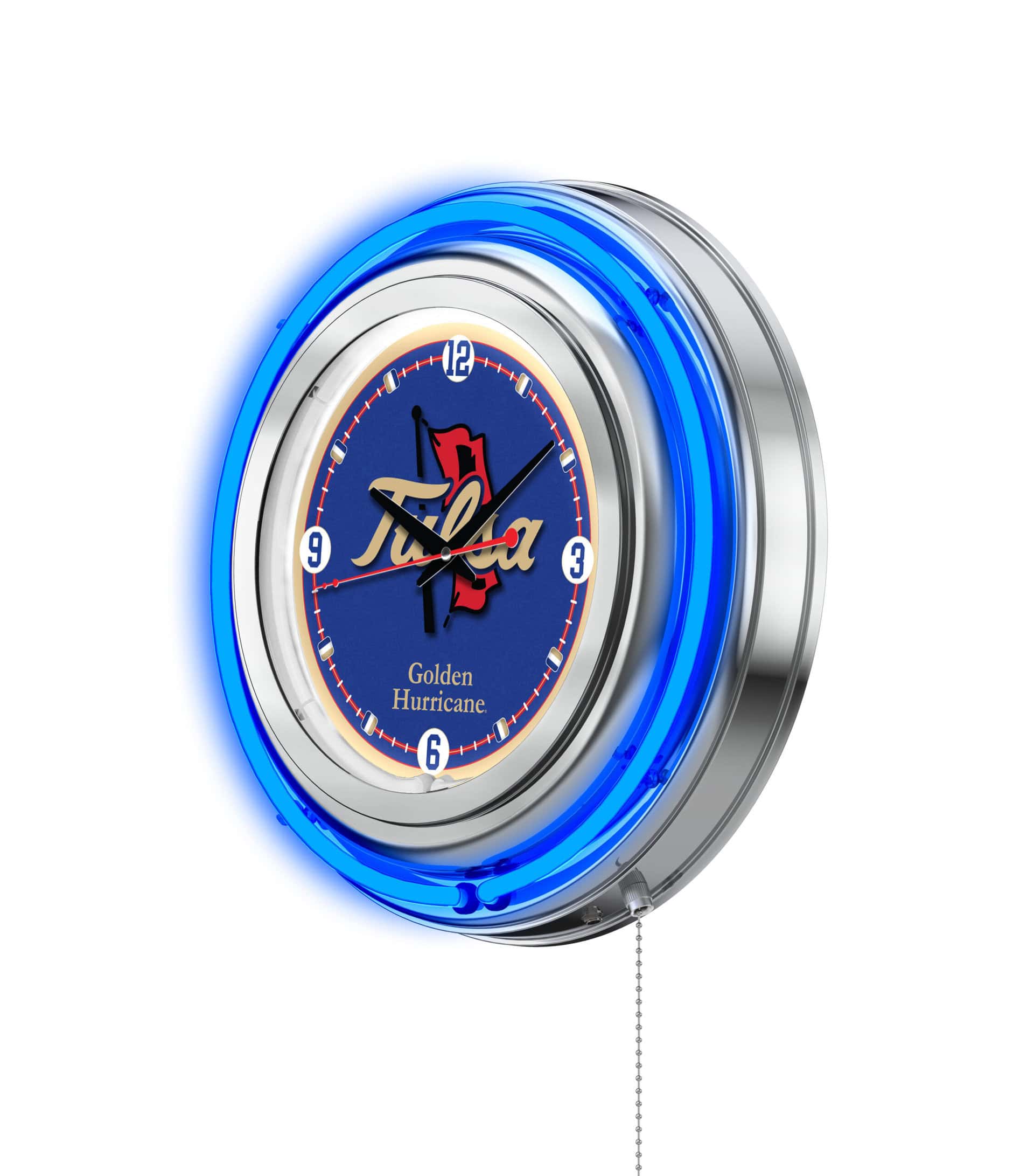University of Tulsa 15-Inch Neon Logo Clock in Chrome 7 University of Tulsa 15-Inch Neon Logo Clock in Chrome