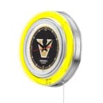 Vanderbilt University 15-Inch Neon Logo Clock in Chrome