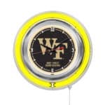 Wake Forest University 15-Inch Neon Logo Clock in Chrome