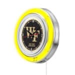 Wake Forest University 15-Inch Neon Logo Clock in Chrome
