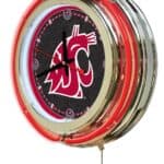 Washington State University 15-Inch Neon Logo Clock in Chrome 7 Washington State University 15-Inch Neon Logo Clock in Chrome