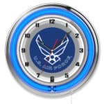United States Air Force 19-Inch Neon Logo Clock in Chrome 6 United States Air Force 19-Inch Neon Logo Clock in Chrome