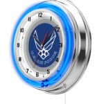 United States Air Force 19-Inch Neon Logo Clock in Chrome 7 United States Air Force 19-Inch Neon Logo Clock in Chrome