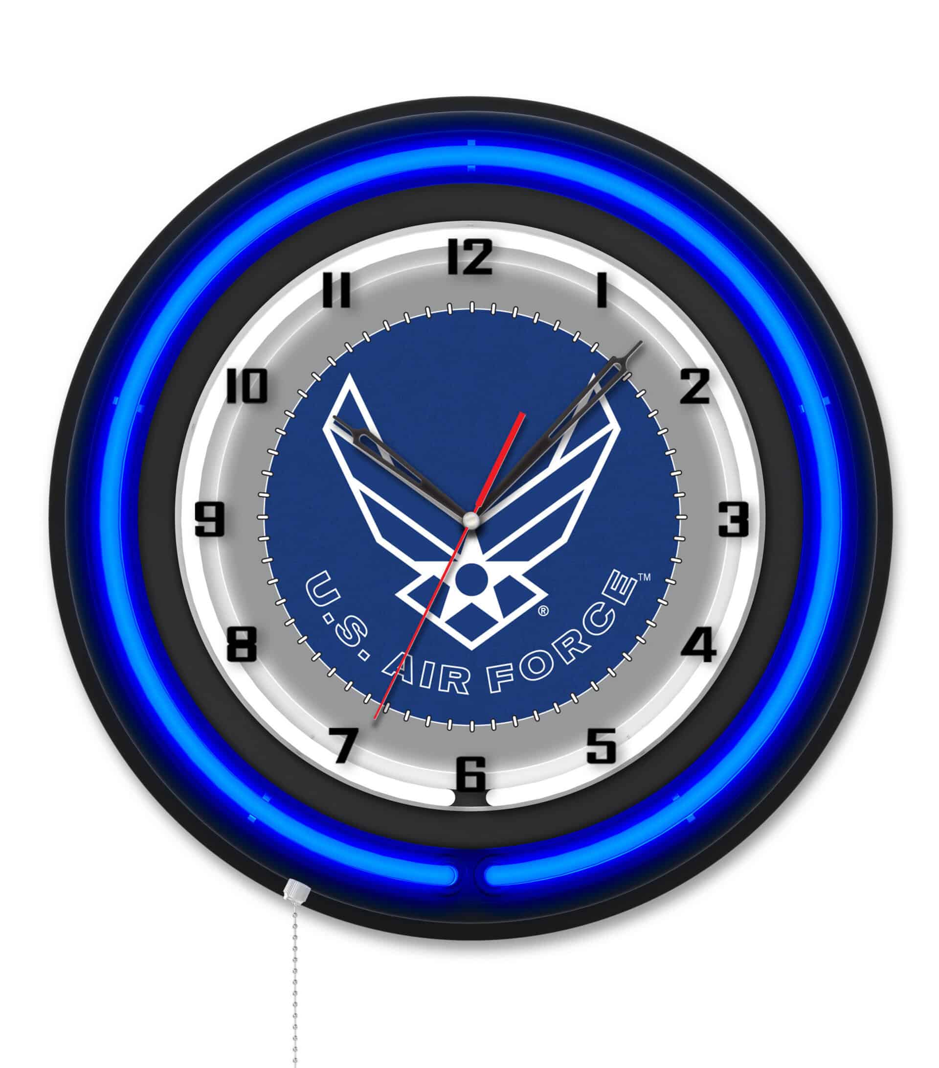 United States Air Force 19-Inch Double Neon Wall Clock in Black 6 United States Air Force 19-Inch Double Neon Wall Clock in Black