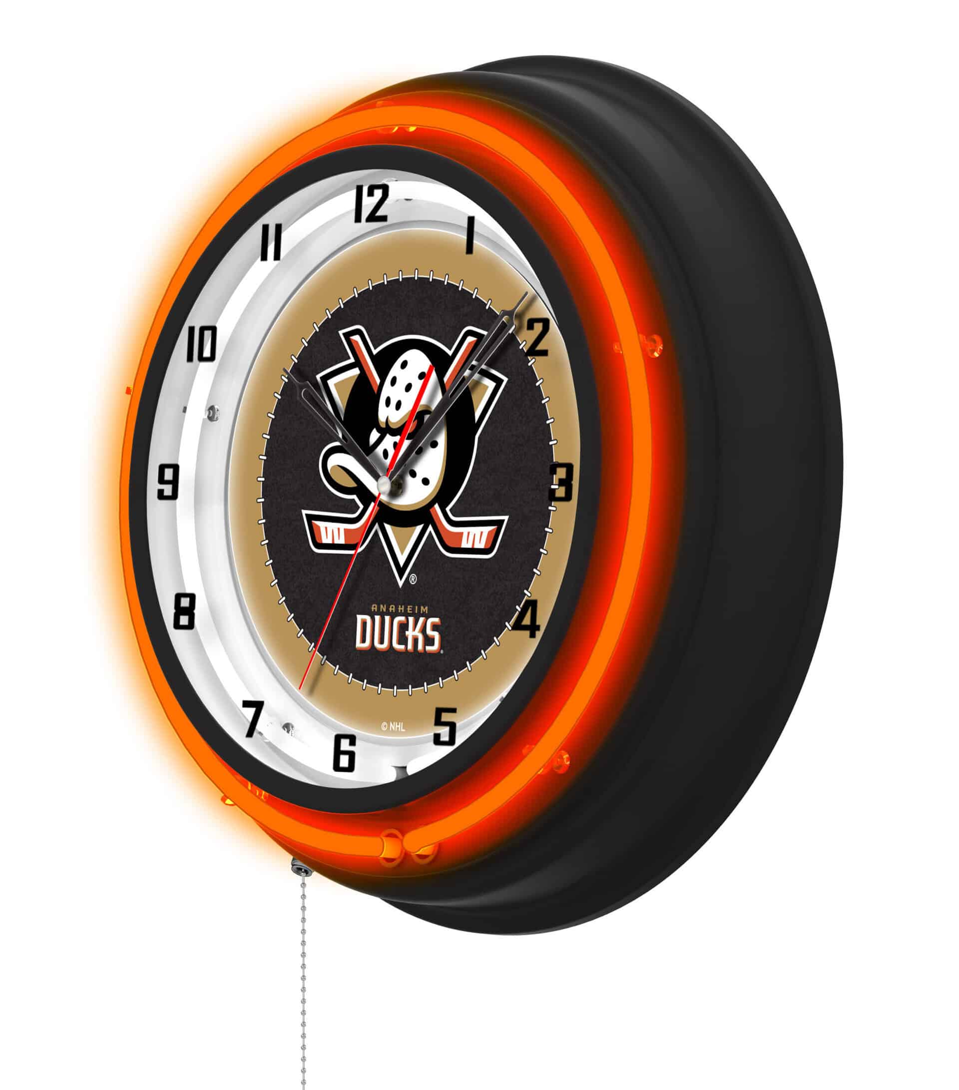 Anaheim Ducks 19-Inch Double Neon Wall Clock in Black 7 Anaheim Ducks 19-Inch Double Neon Wall Clock in Black
