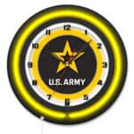 United States Army 19-Inch Double Neon Wall Clock in Black 6 United States Army 19-Inch Double Neon Wall Clock in Black