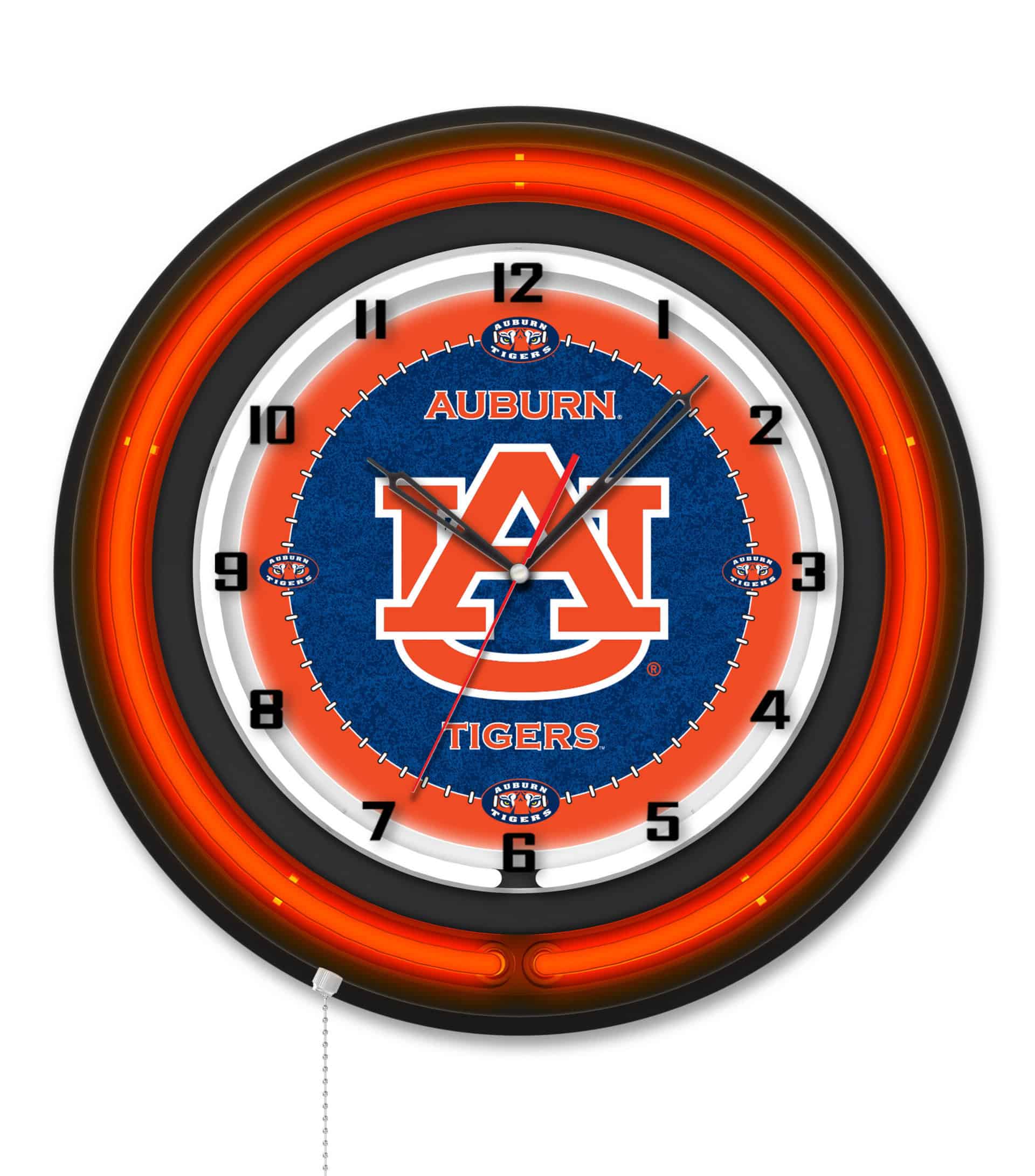 Auburn University 19-Inch Neon Logo Clock in Black 6 Auburn University 19-Inch Neon Logo Clock in Black