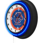 Boise State University 19-Inch Neon Logo Clock in Black