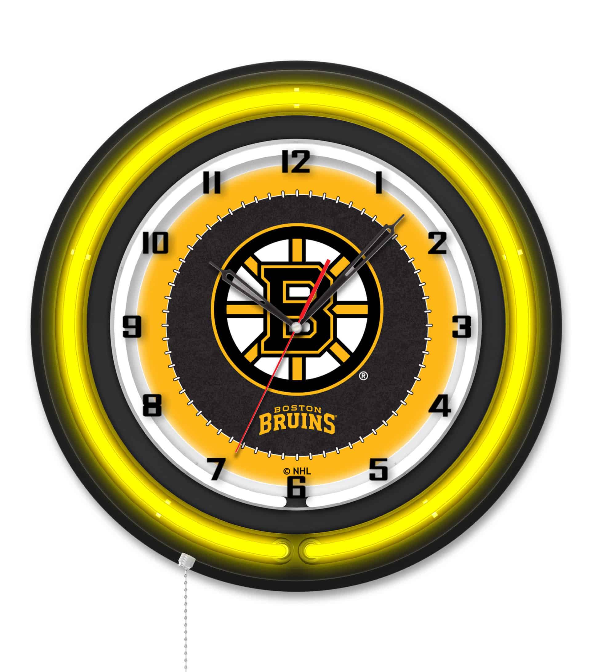 Boston Bruins 19-Inch Double Neon Wall Clock in Black 6 Boston Bruins 19-Inch Double Neon Wall Clock in Black