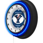 Brigham Young University 19-Inch Neon Logo Clock in Black