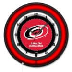 Carolina Hurricanes 19-Inch Double Neon Wall Clock in Black 6 Carolina Hurricanes 19-Inch Double Neon Wall Clock in Black