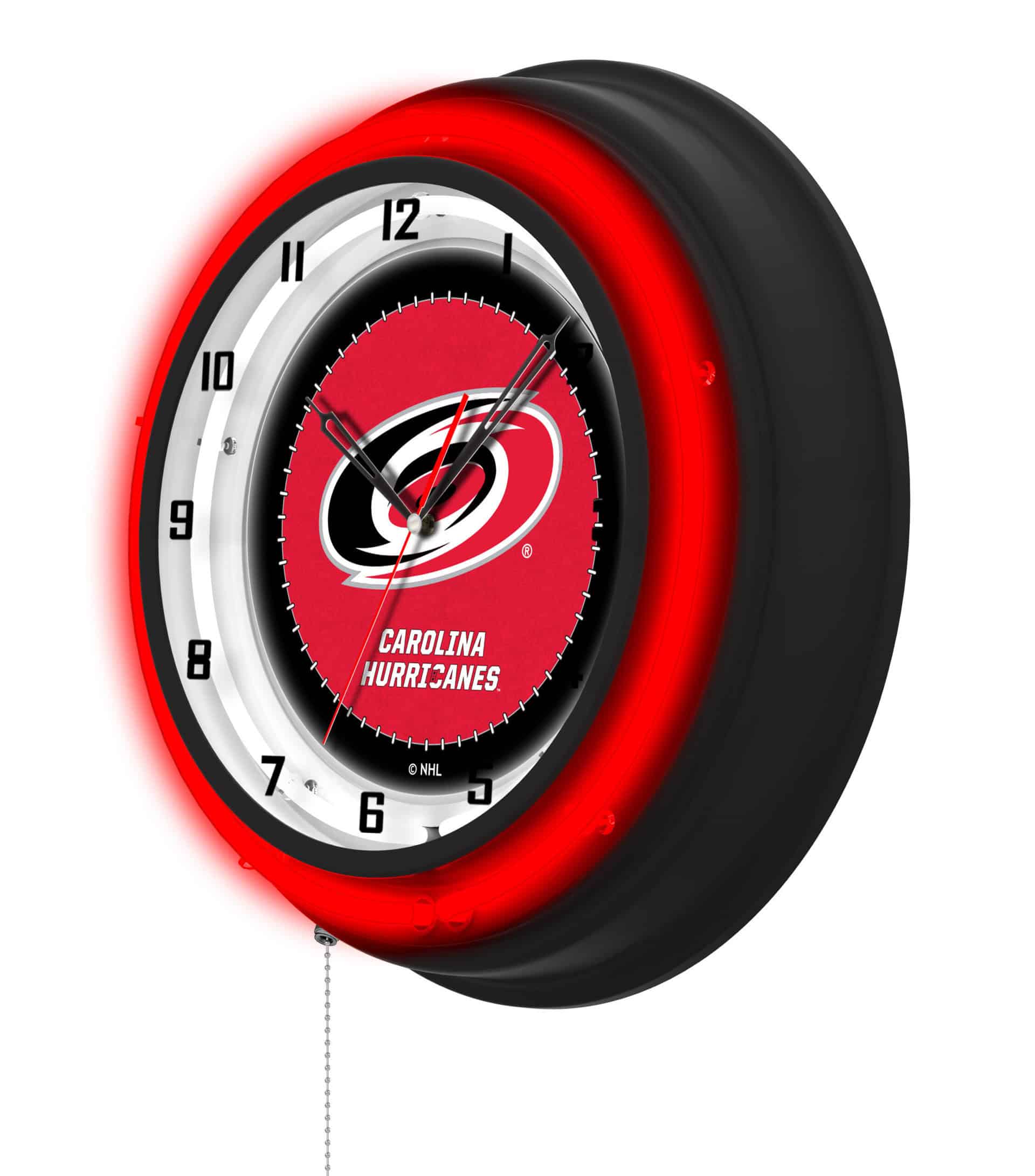 Carolina Hurricanes 19-Inch Double Neon Wall Clock in Black 7 Carolina Hurricanes 19-Inch Double Neon Wall Clock in Black