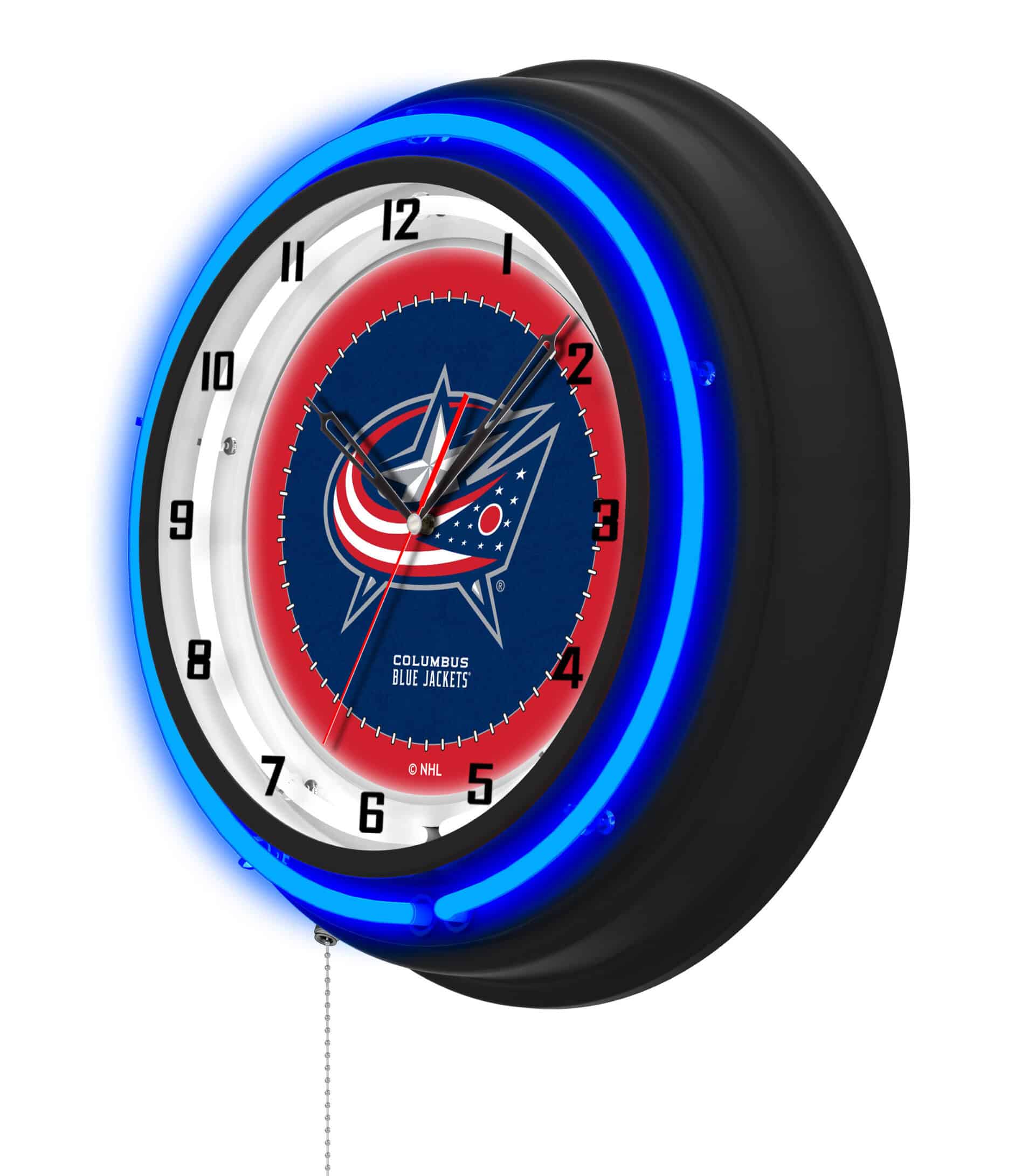 Columbus Blue Jackets 19-Inch Double Neon Wall Clock in Black 7 Columbus Blue Jackets 19-Inch Double Neon Wall Clock in Black