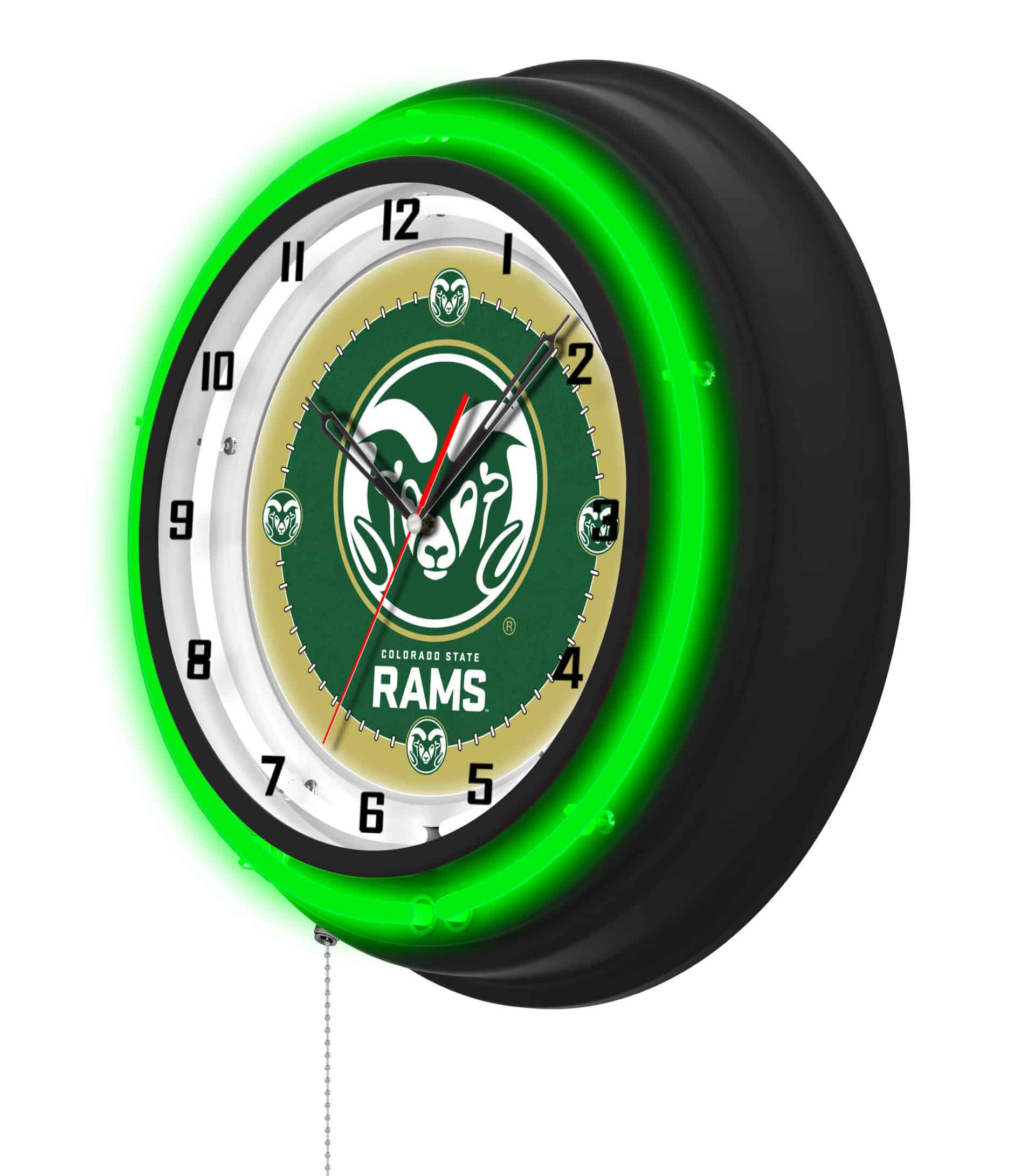 Colorado State University 19-Inch Neon Logo Clock in Black 7 Colorado State University 19-Inch Neon Logo Clock in Black