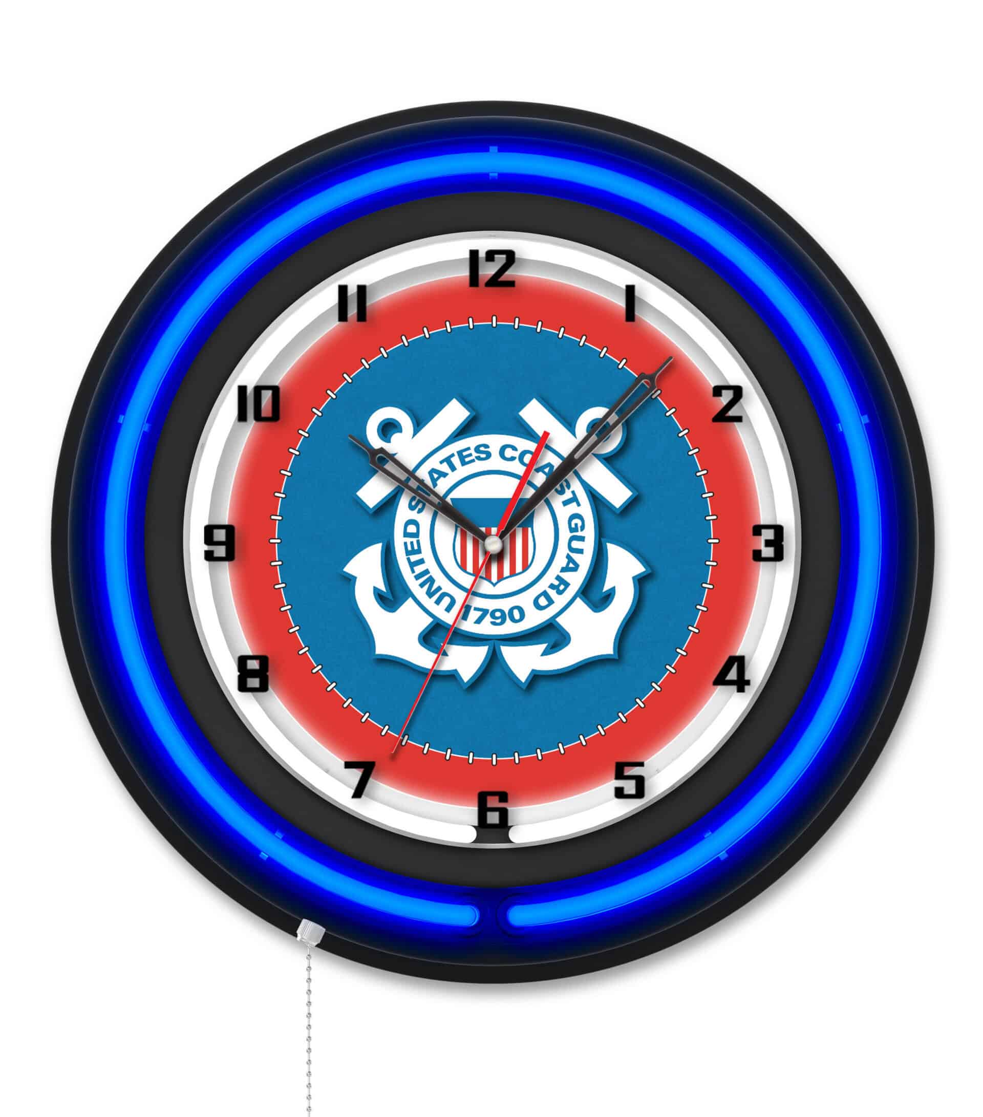 United States Coast Guard 19-Inch Double Neon Wall Clock in Black 6 United States Coast Guard 19-Inch Double Neon Wall Clock in Black