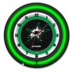 Dallas Stars 19-Inch Double Neon Wall Clock in Black 6 Dallas Stars 19-Inch Double Neon Wall Clock in Black