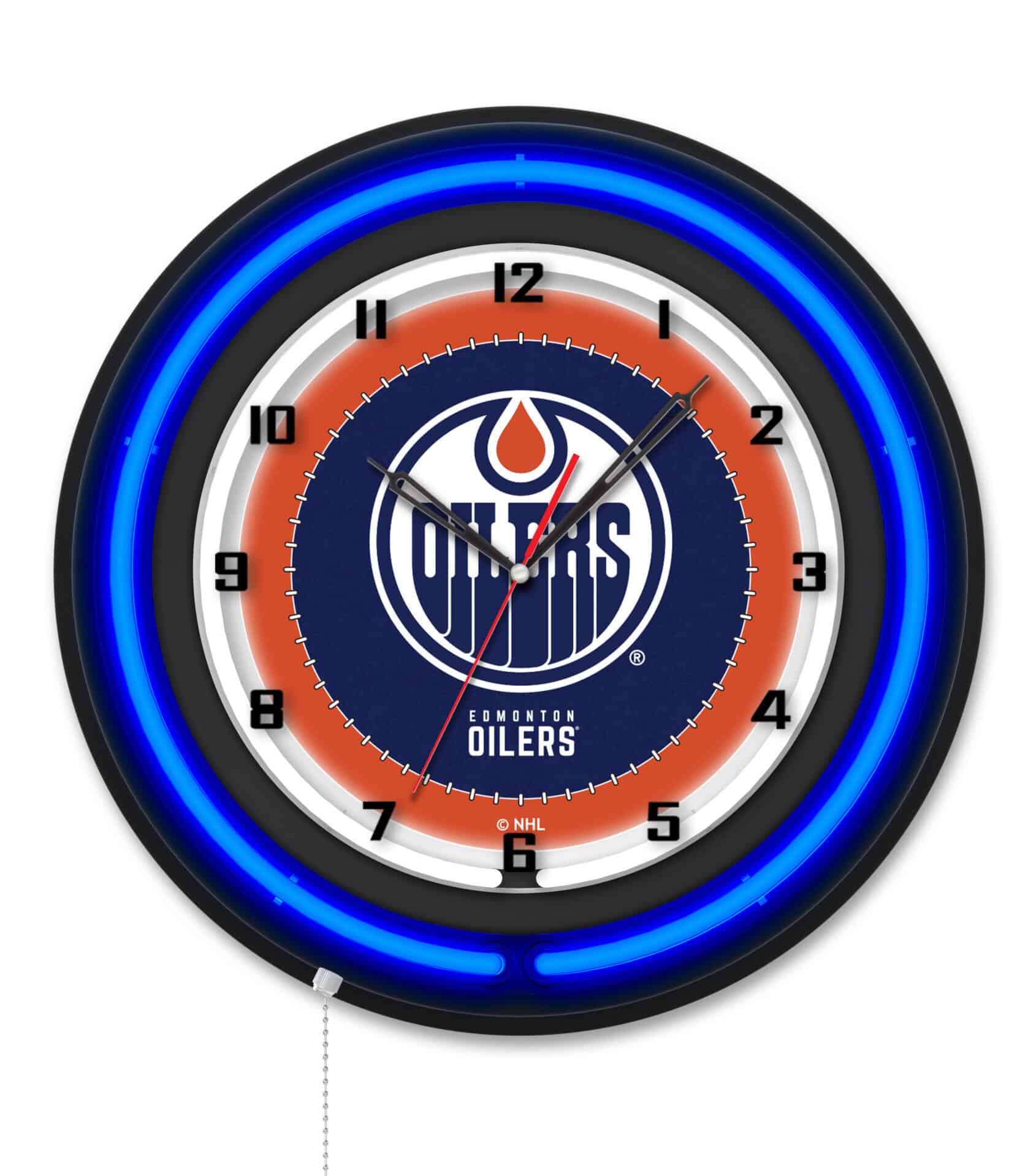 Edmonton Oilers 19-Inch Double Neon Wall Clock in Black 1 Edmonton Oilers 19-Inch Double Neon Wall Clock in Black