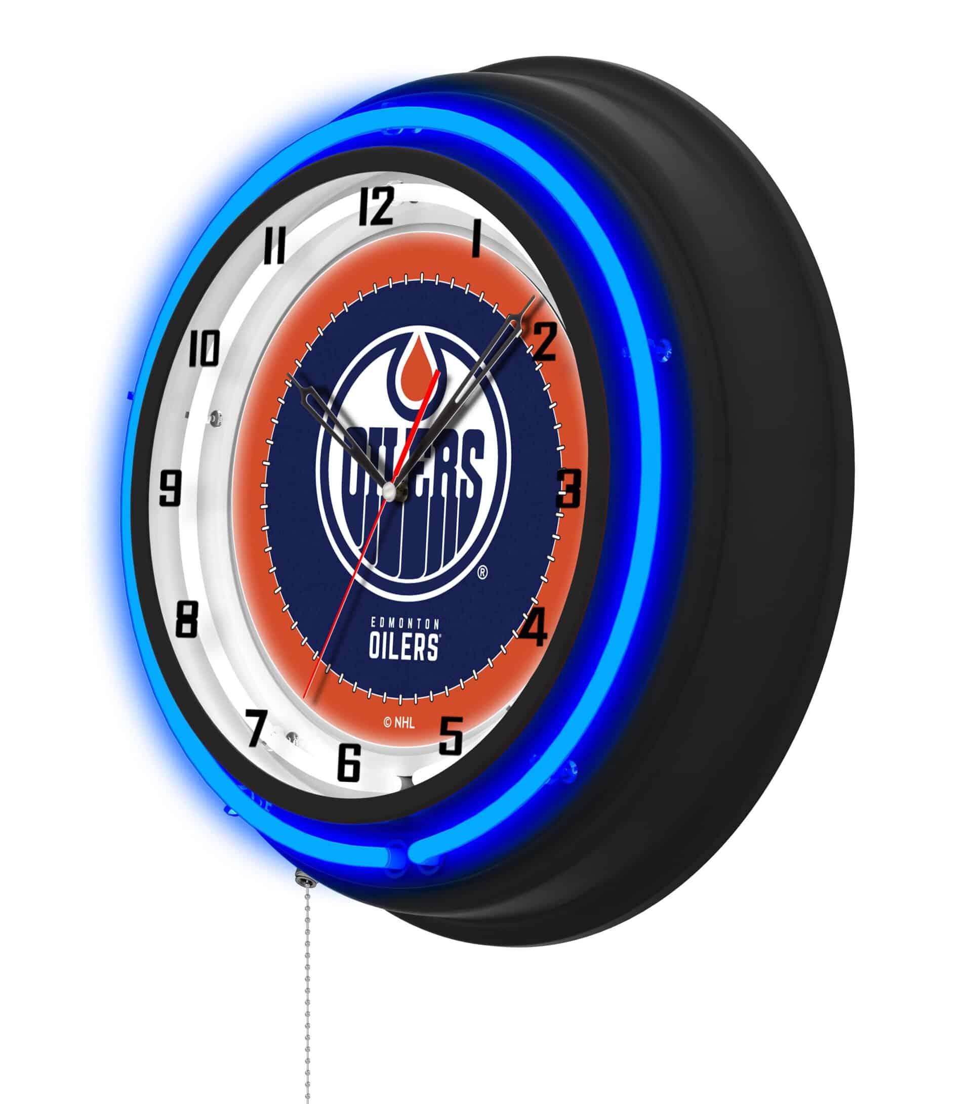 Edmonton Oilers 19-Inch Double Neon Wall Clock in Black 7 Edmonton Oilers 19-Inch Double Neon Wall Clock in Black