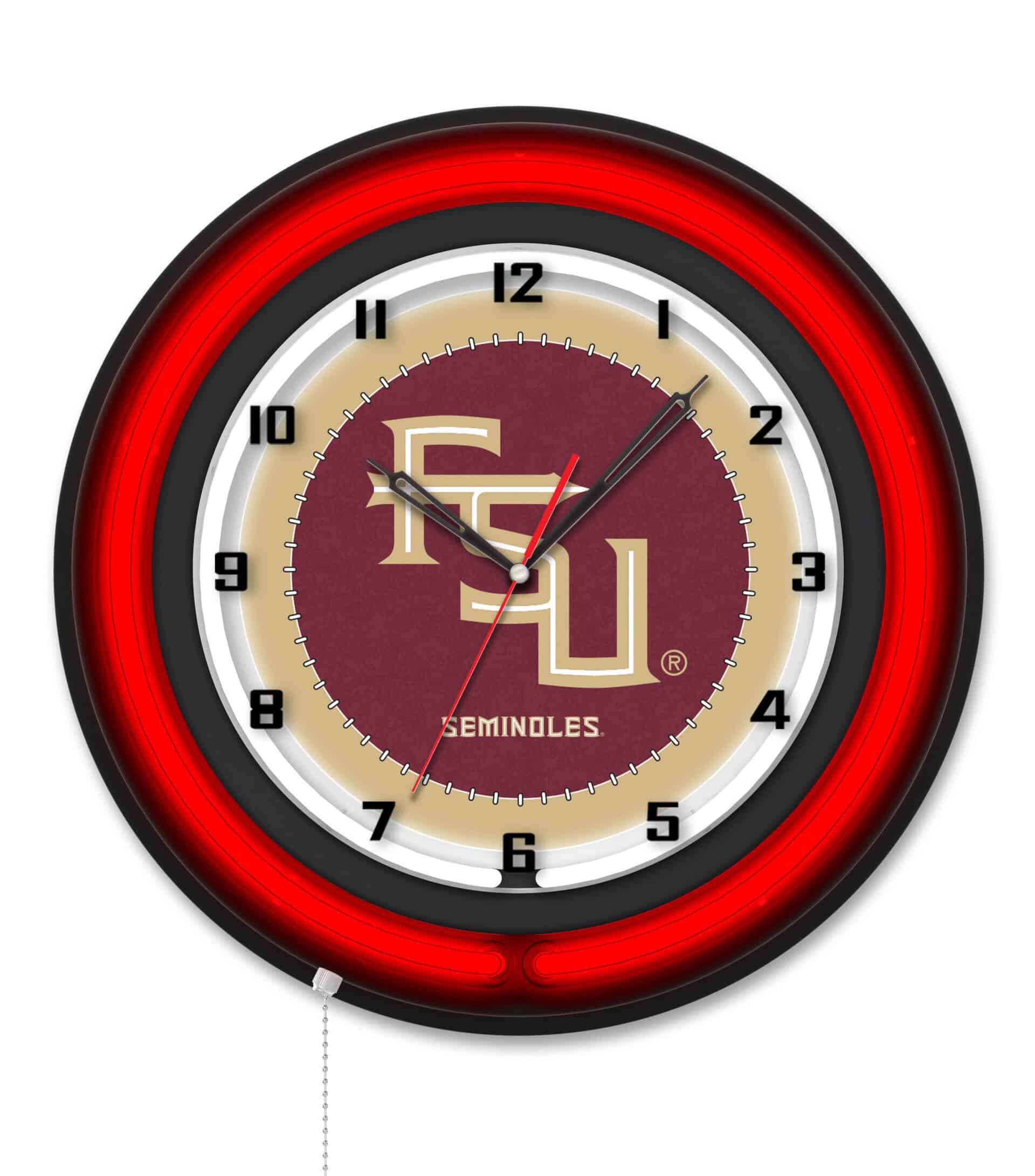 Florida State (Script) 19-Inch Neon Logo Clock in Black 6 Florida State (Script) 19-Inch Neon Logo Clock in Black