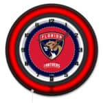 Florida Panthers 19-Inch Double Neon Wall Clock in Black