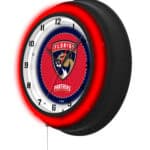Florida Panthers 19-Inch Double Neon Wall Clock in Black