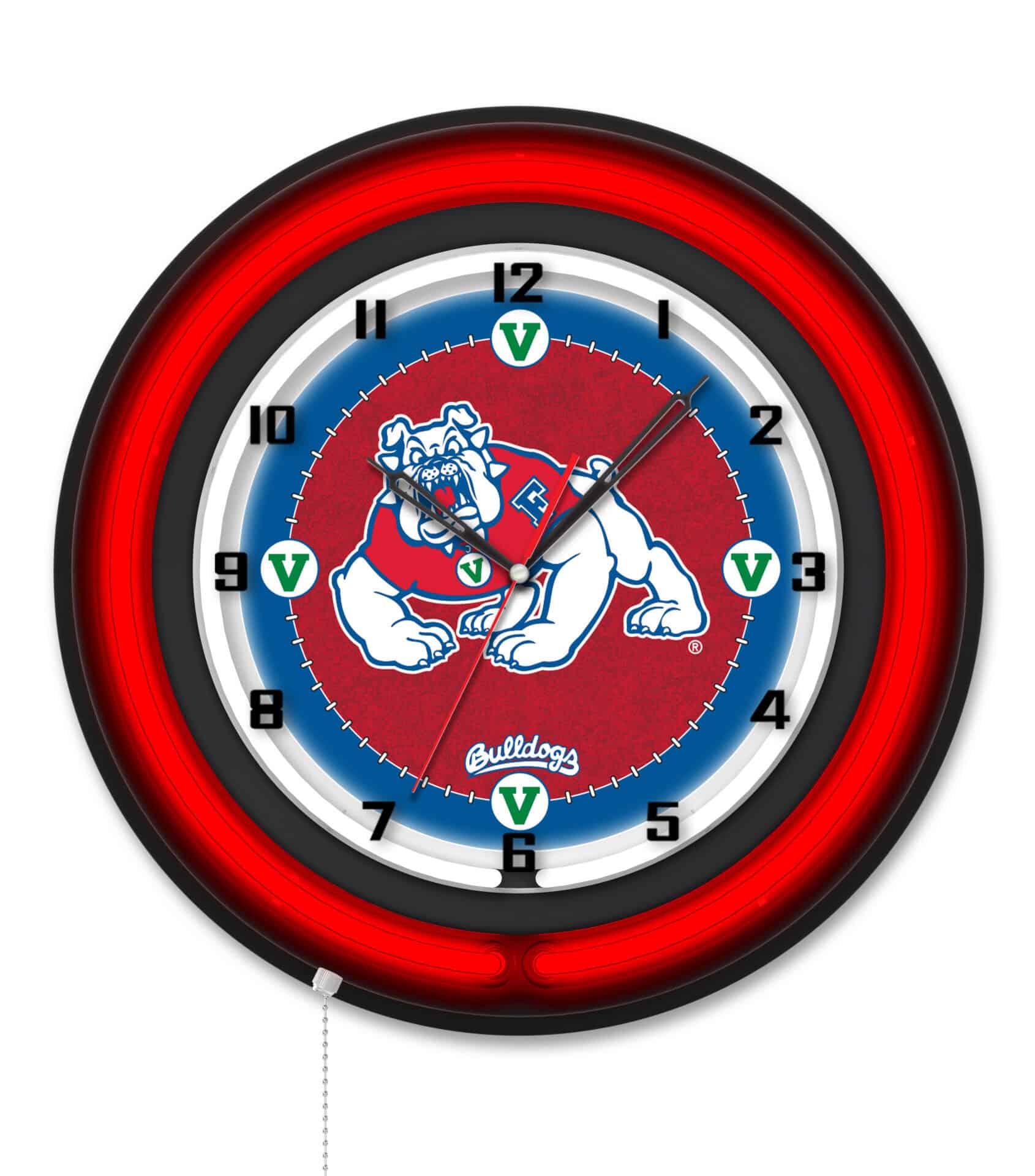 Fresno State University 19-Inch Neon Logo Clock in Black 1 Fresno State University 19-Inch Neon Logo Clock in Black