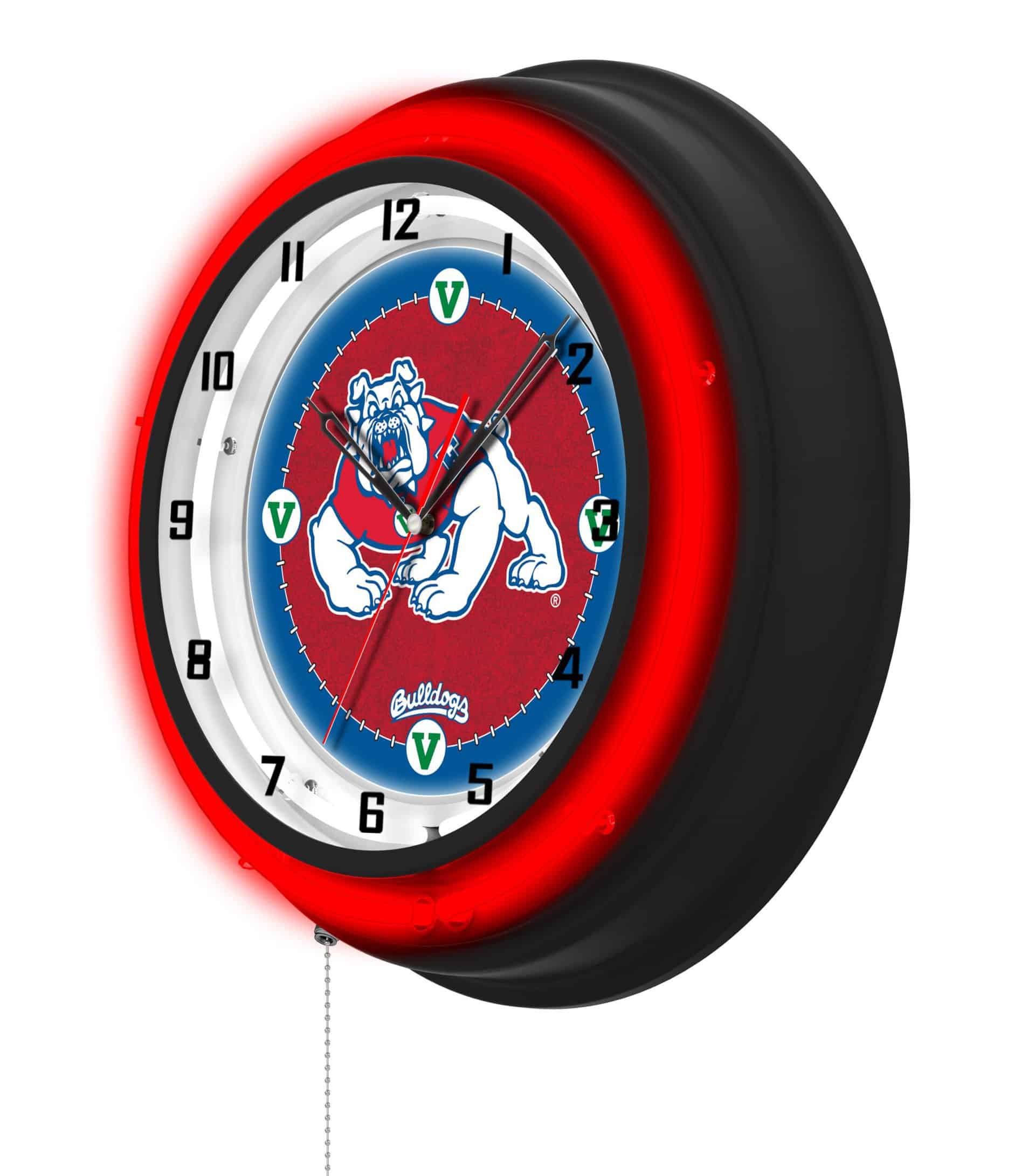 Fresno State University 19-Inch Neon Logo Clock in Black 7 Fresno State University 19-Inch Neon Logo Clock in Black