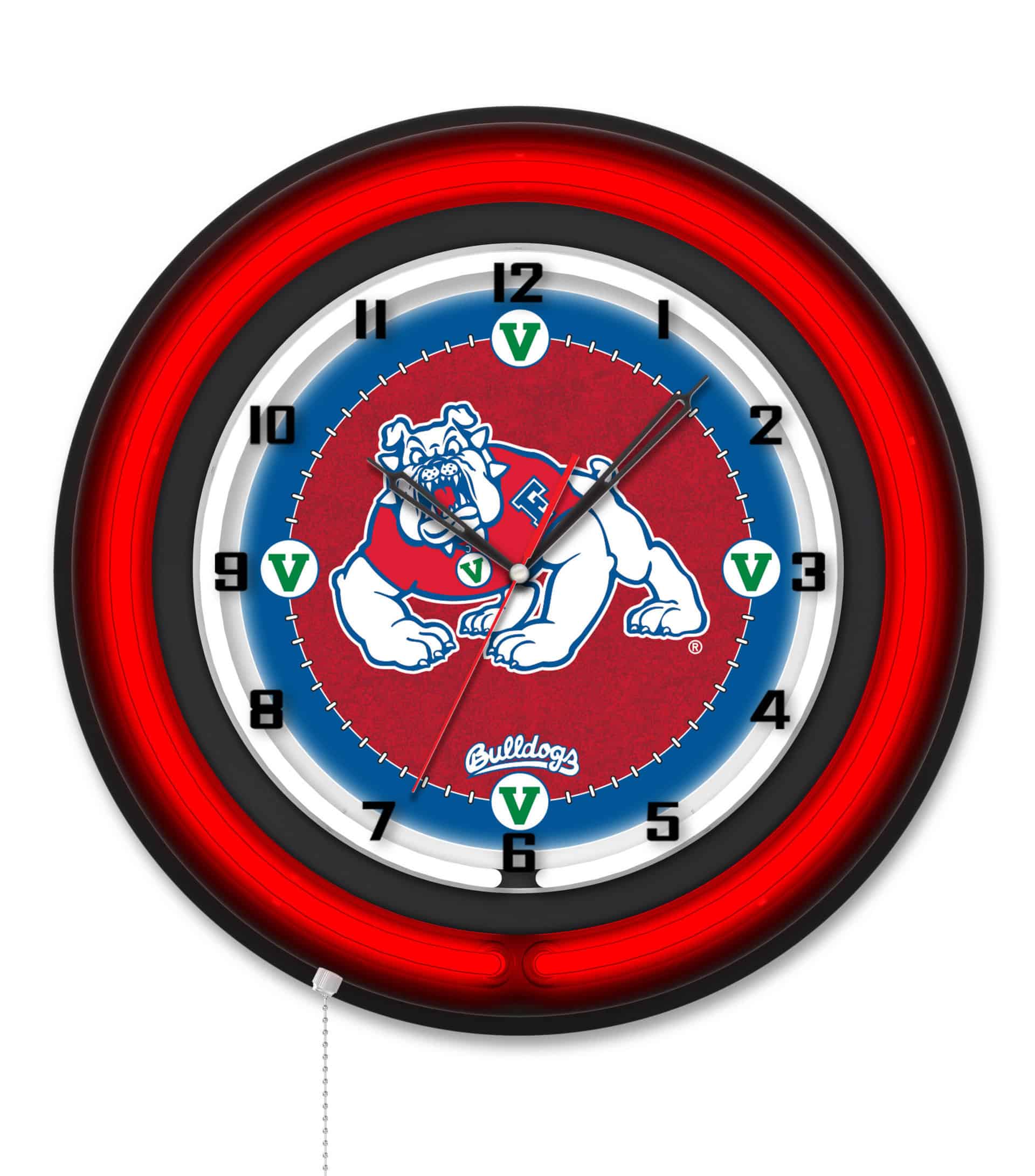Fresno State University 19-Inch Neon Logo Clock in Black 6 Fresno State University 19-Inch Neon Logo Clock in Black