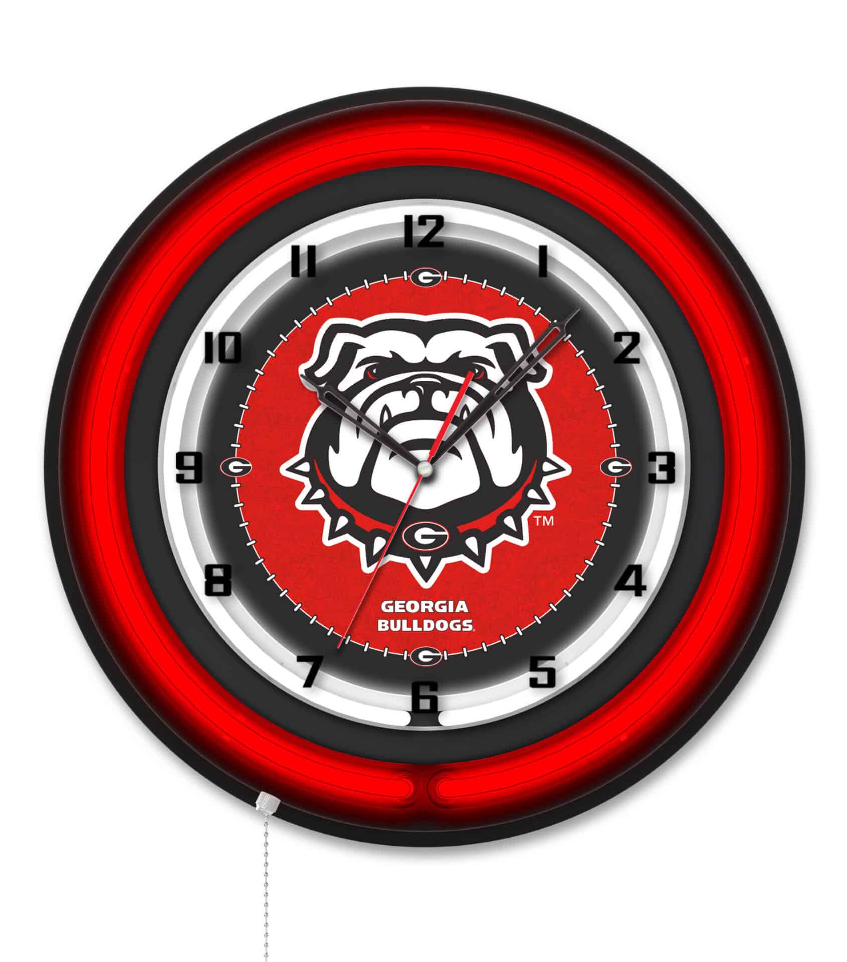 University of Georgia (Bulldog) 19-Inch Neon Logo Clock in Black 1 University of Georgia (Bulldog) 19-Inch Neon Logo Clock in Black