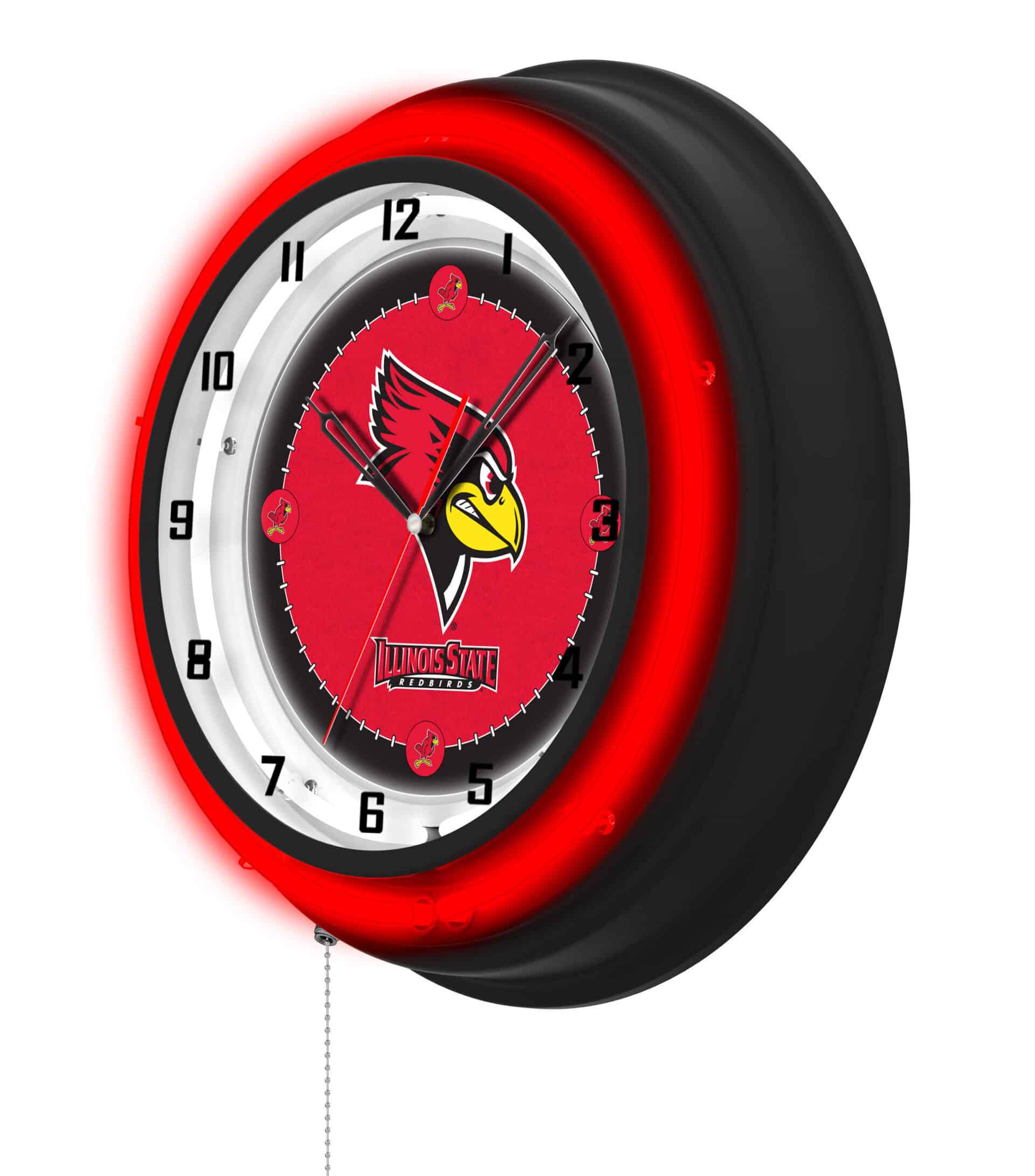 Illinois State University 19-Inch Neon Logo Clock in Black 7 Illinois State University 19-Inch Neon Logo Clock in Black