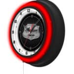 Indian Motorcycle (Metal Shield) 19-Inch Double Neon Wall Clock in Black (Red LED)