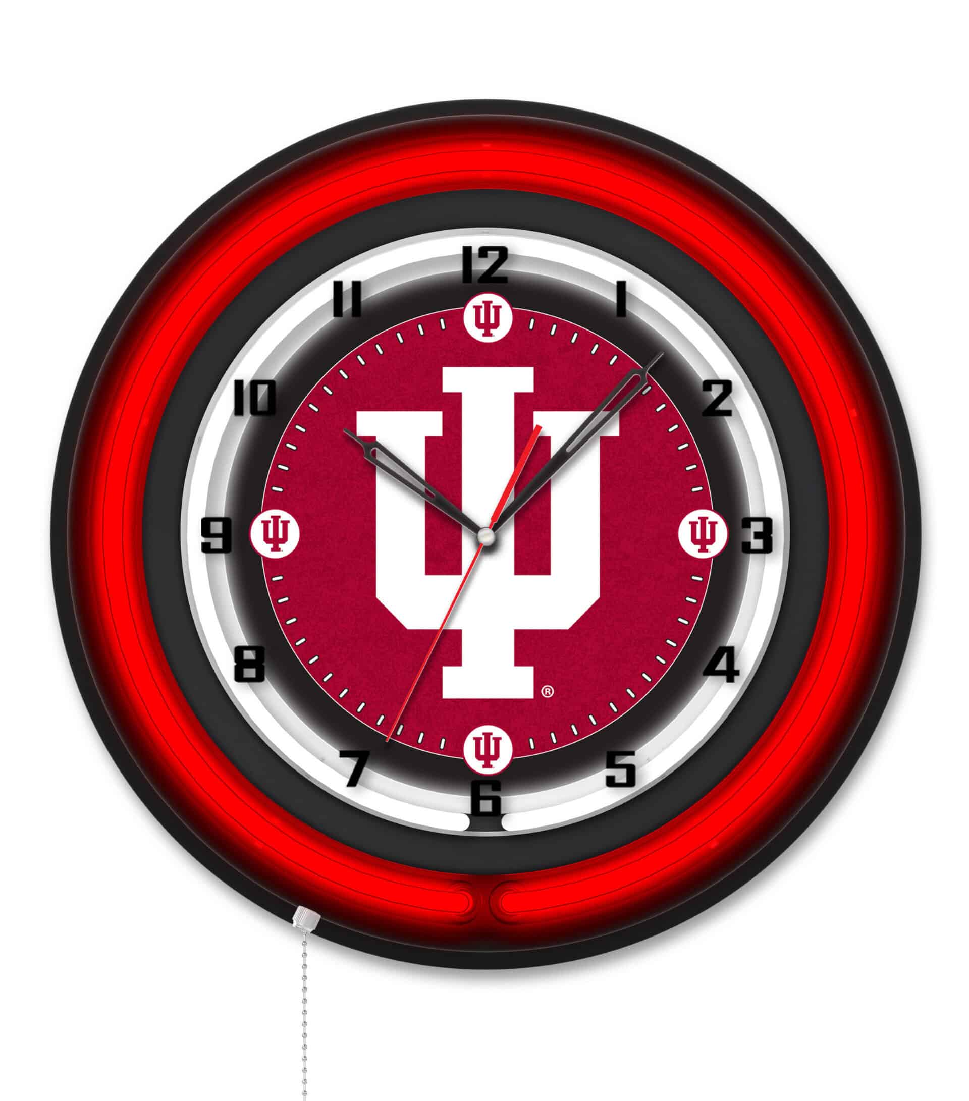 Indiana University 19-Inch Neon Logo Clock in Black 6 Indiana University 19-Inch Neon Logo Clock in Black