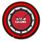 University of Louisiana at Lafayette 19-Inch Neon Logo Clock in Black