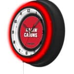 University of Louisiana at Lafayette 19-Inch Neon Logo Clock in Black