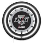 Los Angeles Kings 19-Inch Double Neon Wall Clock in Black