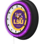 Louisiana State University 19-Inch Neon Logo Clock in Black