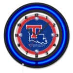 Louisiana Tech University 19-Inch Neon Logo Clock in Black