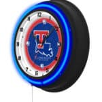 Louisiana Tech University 19-Inch Neon Logo Clock in Black