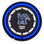 University of Memphis 19-Inch Neon Logo Clock in Black