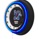 University of Memphis 19-Inch Neon Logo Clock in Black
