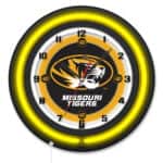University of Missouri 19-Inch Neon Logo Clock in Black