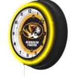 University of Missouri 19-Inch Neon Logo Clock in Black