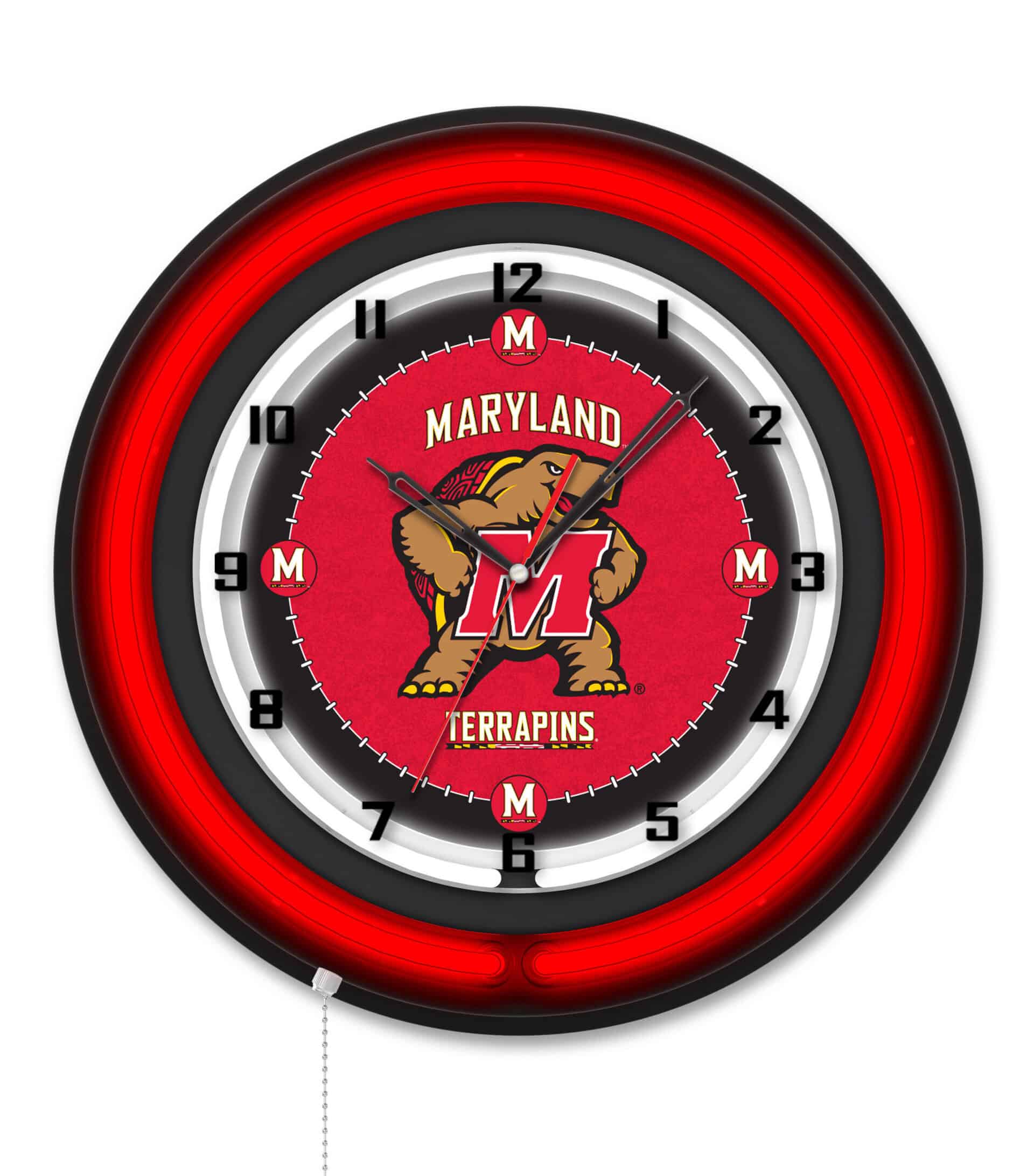 University of Maryland 19-Inch Neon Logo Clock in Black 6 University of Maryland 19-Inch Neon Logo Clock in Black