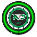 University of North Dakota 19-Inch Neon Logo Clock in Black