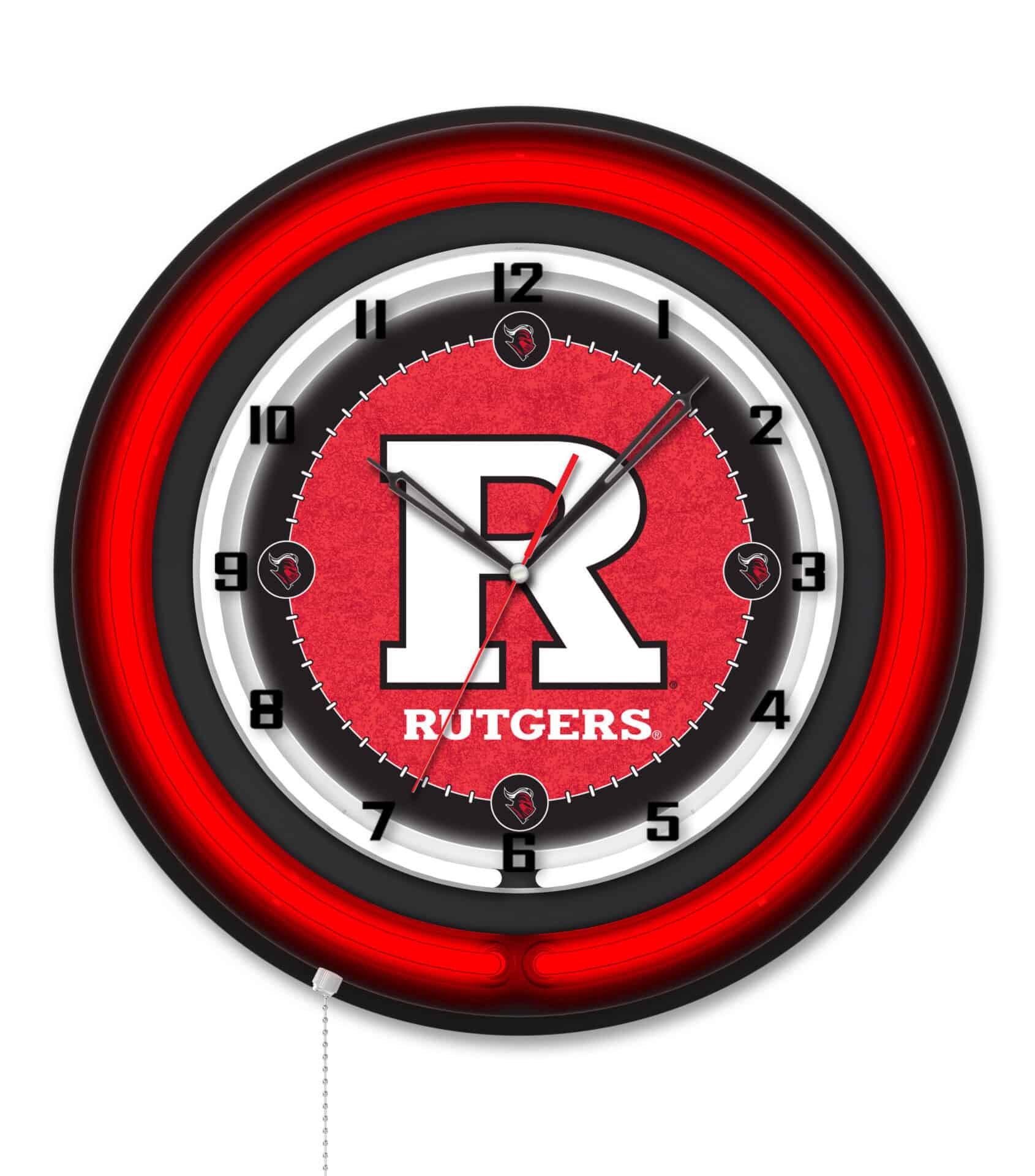 Rutgers 19-Inch Neon Logo Clock in Black 1 Rutgers 19-Inch Neon Logo Clock in Black
