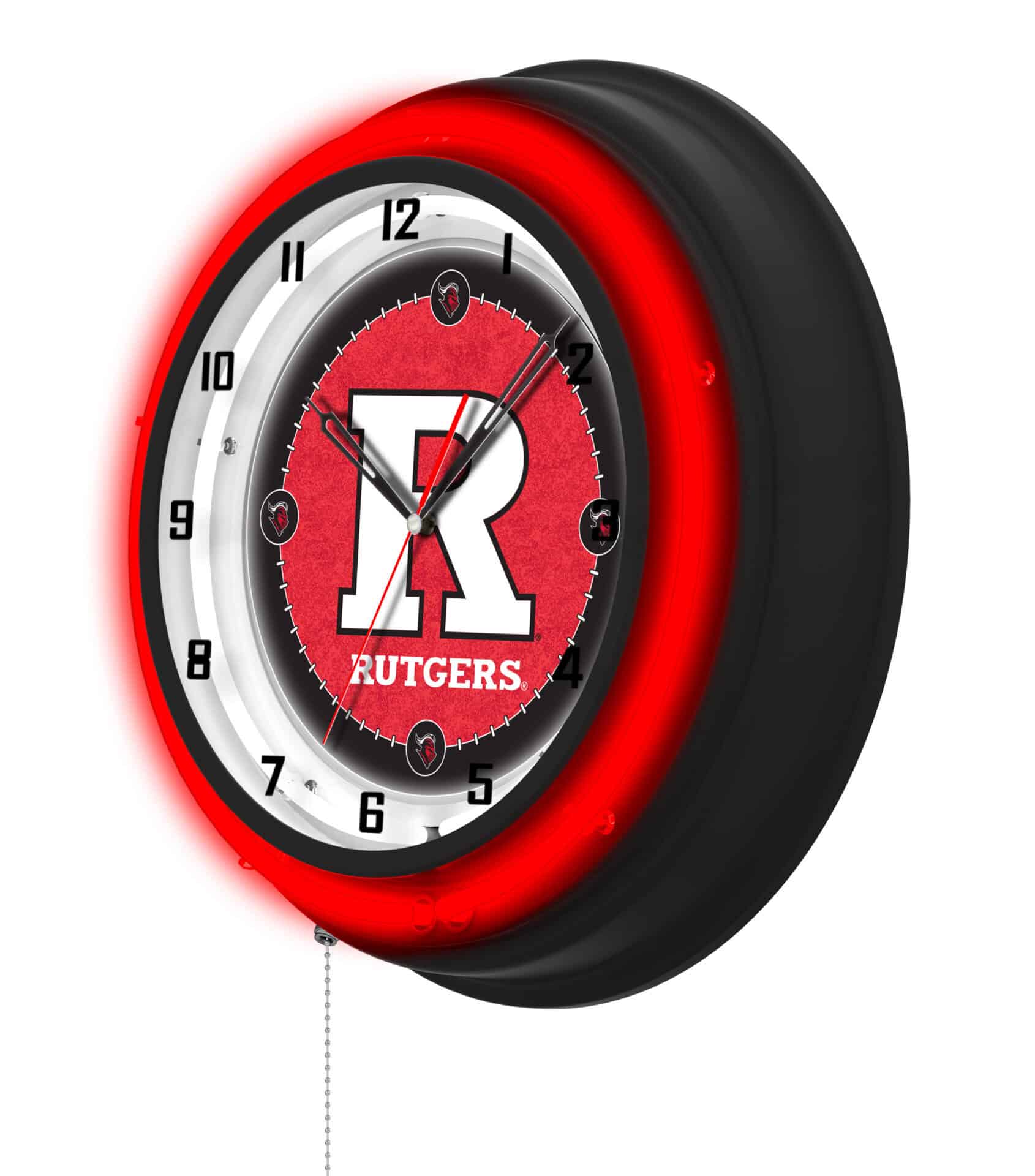 Rutgers 19-Inch Neon Logo Clock in Black 2 Rutgers 19-Inch Neon Logo Clock in Black - Image 2