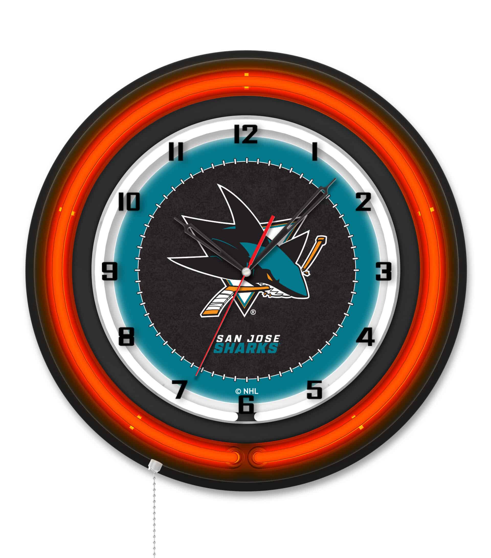 San Jose Sharks 19-Inch Double Neon Wall Clock in Black 6 San Jose Sharks 19-Inch Double Neon Wall Clock in Black